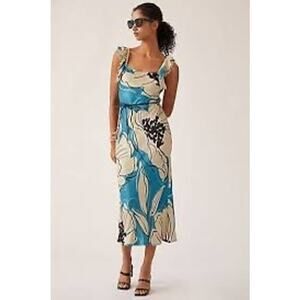 Anthropologie Conditions Apply Ruffled Floral Maxi Dress size Large